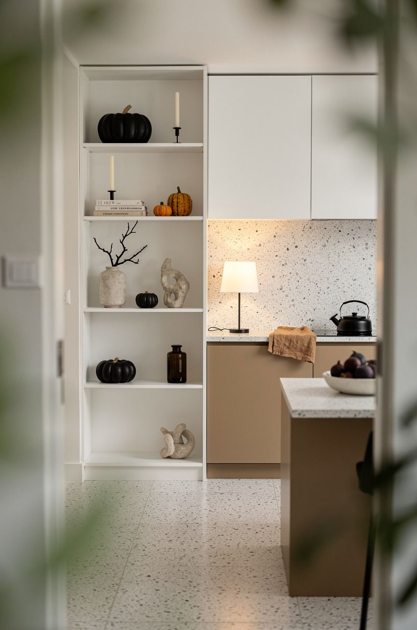 I Kept Curiosity Shelf Halloween Details Quiet, warm white palette