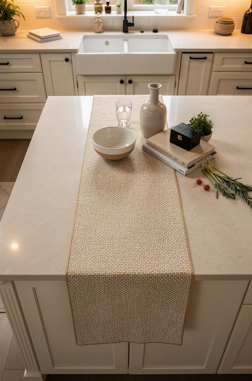Lay a Soft Runner Instead of More Counter Decor
