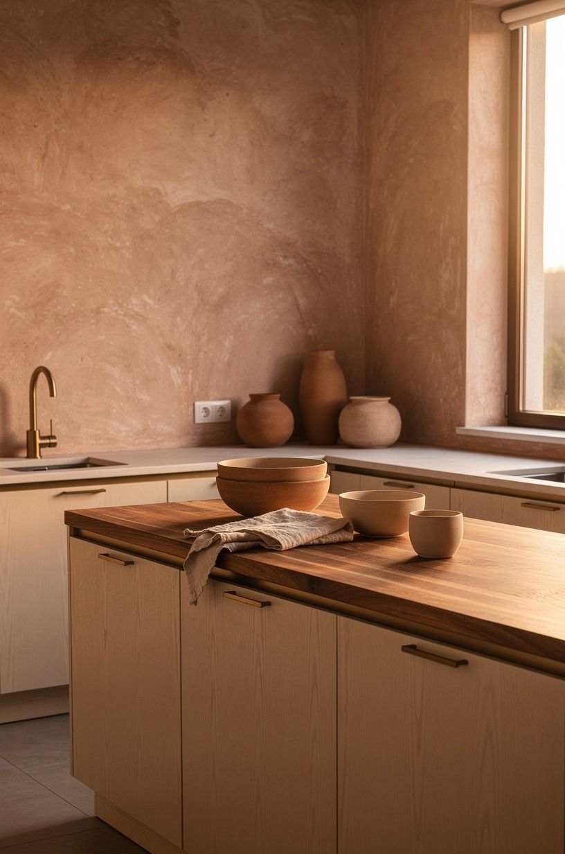 Layer a butcher-block runner with the Two-Wood Rule