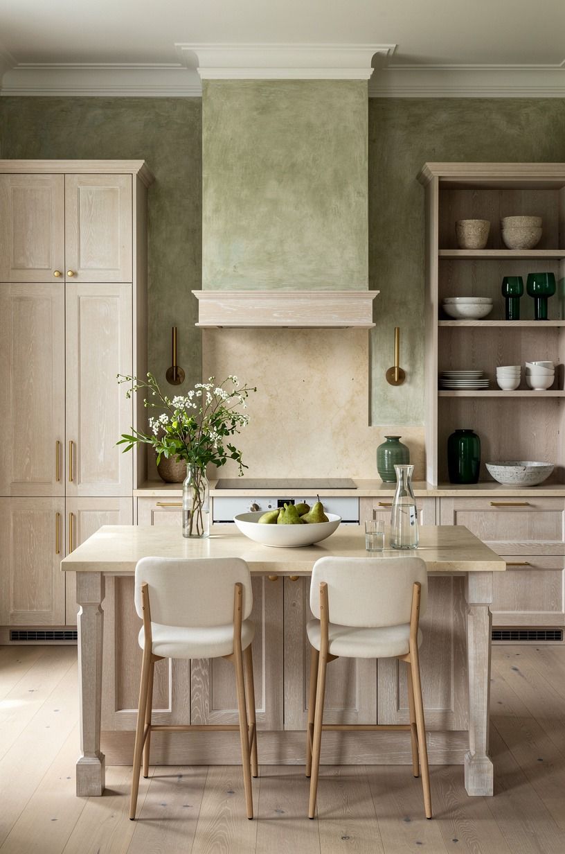 Layer Limewashed Walls for a Rustic European Kitchen