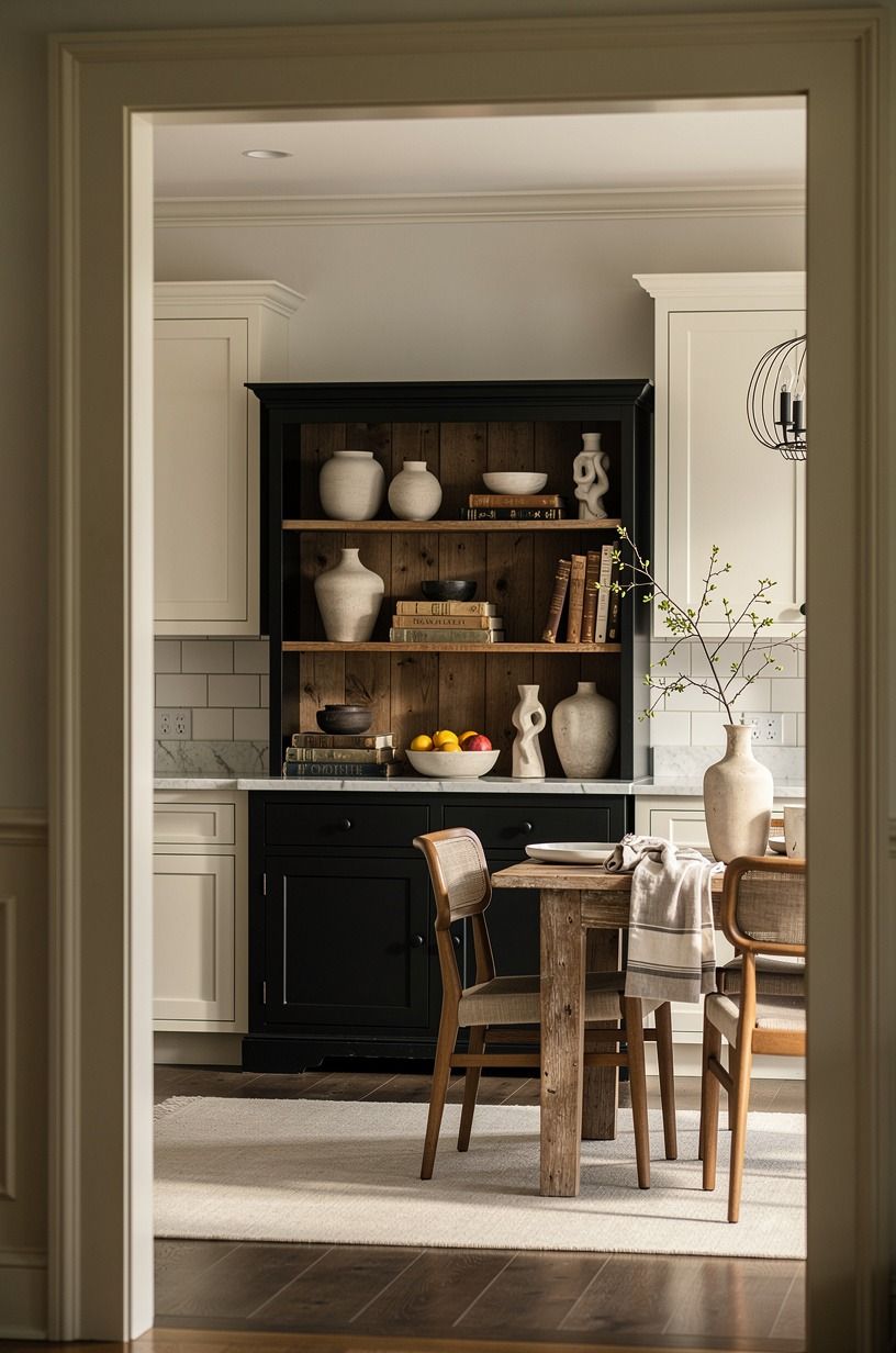 Mix Painted Cabinets With a Darker Hutch