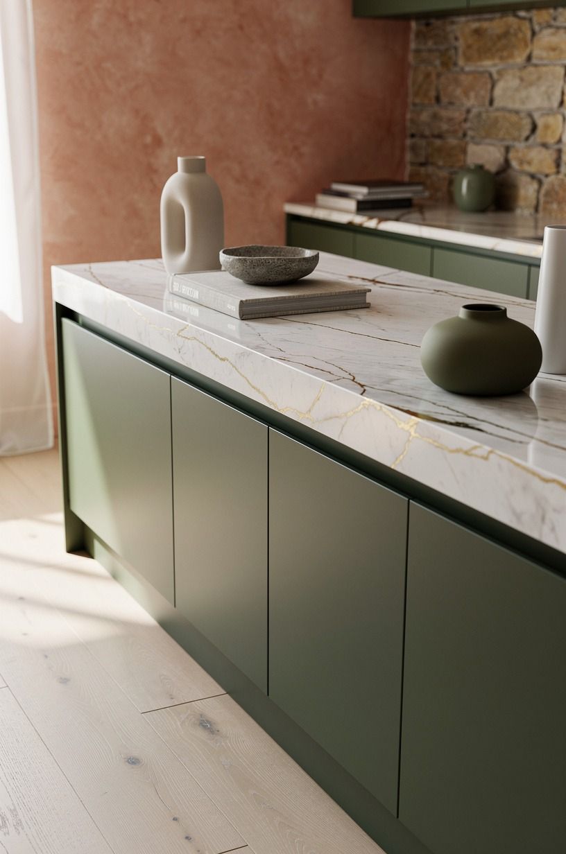 Paint the Cabinet Run With White Dove or Studio Green