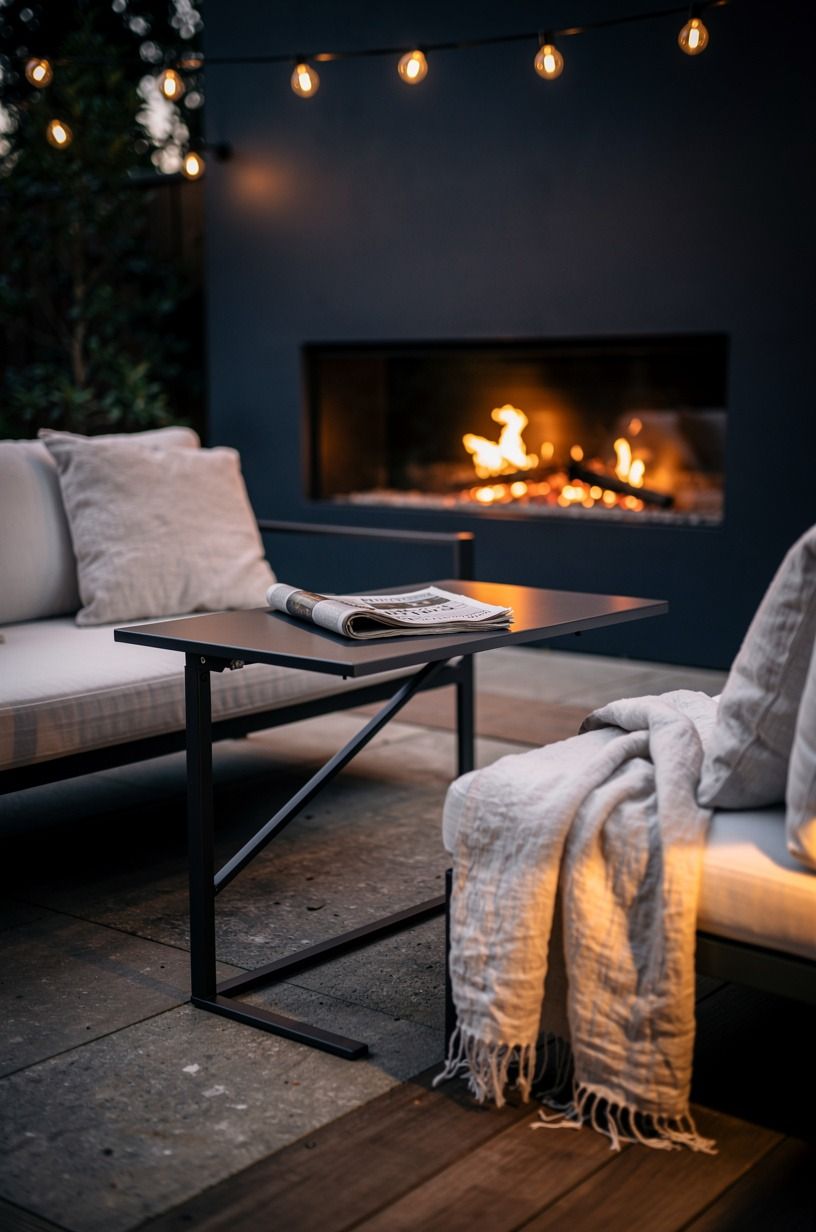 Pair the Fireplace With a Fold-Down Table