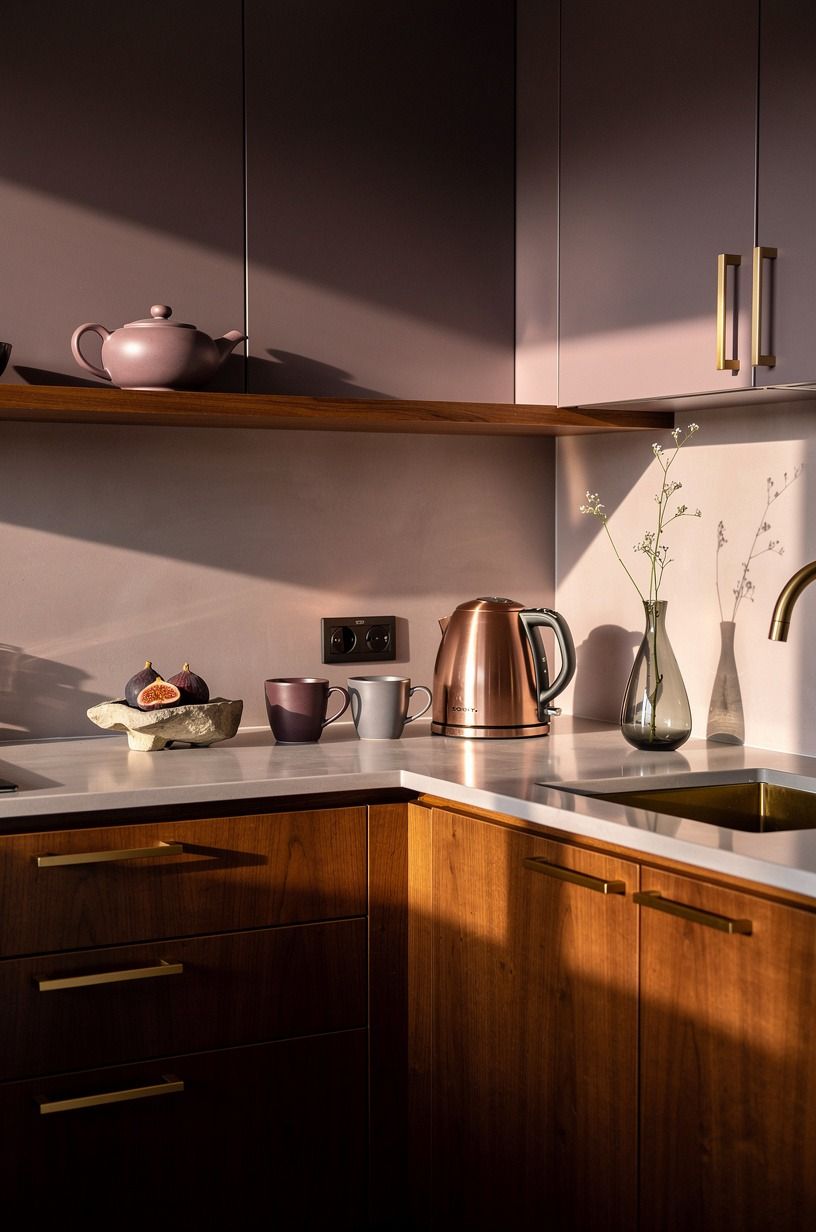 Style the finished diy kitchen backsplash lightly