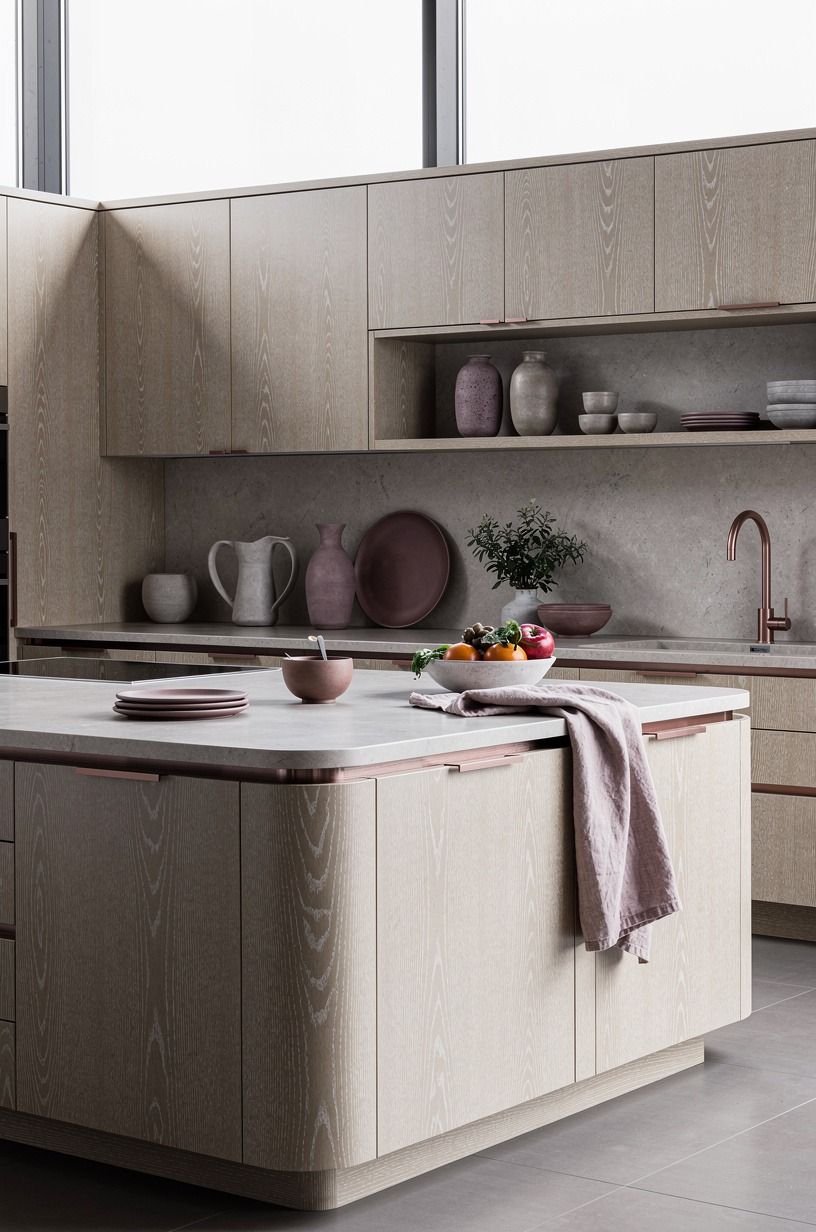 The Kitchen Feels Ready for Dinner Again, plum palette