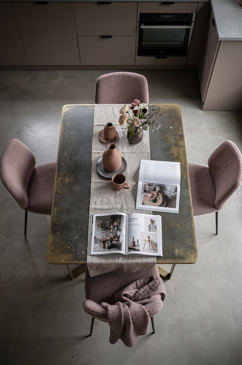 The Table Was Functional, But It Felt Forgotten, dusty rose palette