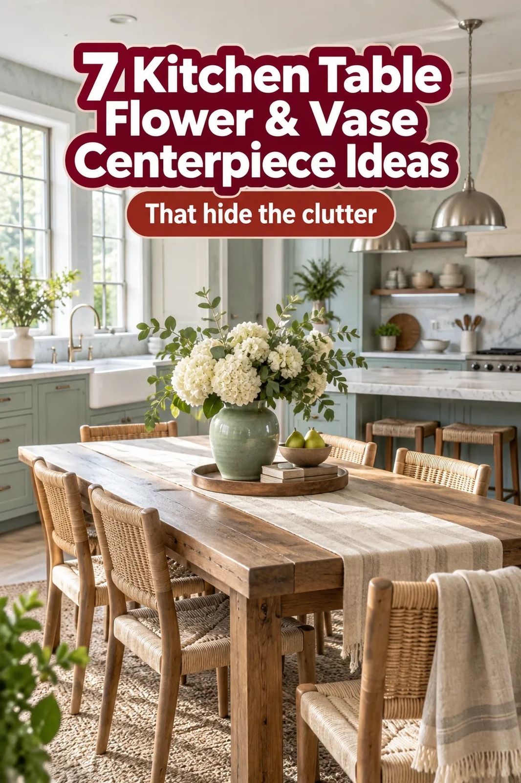 I Made a Kitchen Table Flower & Vase Centerpiece, Fresh, Easy & Always Pretty