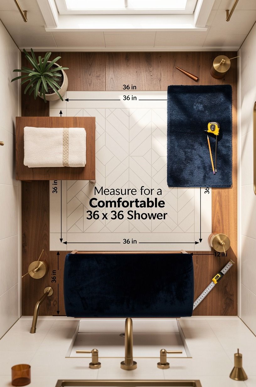 Measure for a Comfortable 36 x 36 Shower