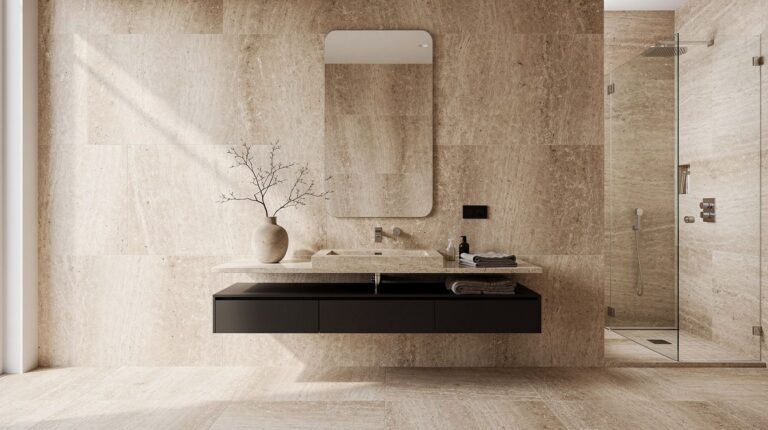 16 Limestone Wall Ideas for a Seamless, Stone-Clad Bathroom That Feels Bigger