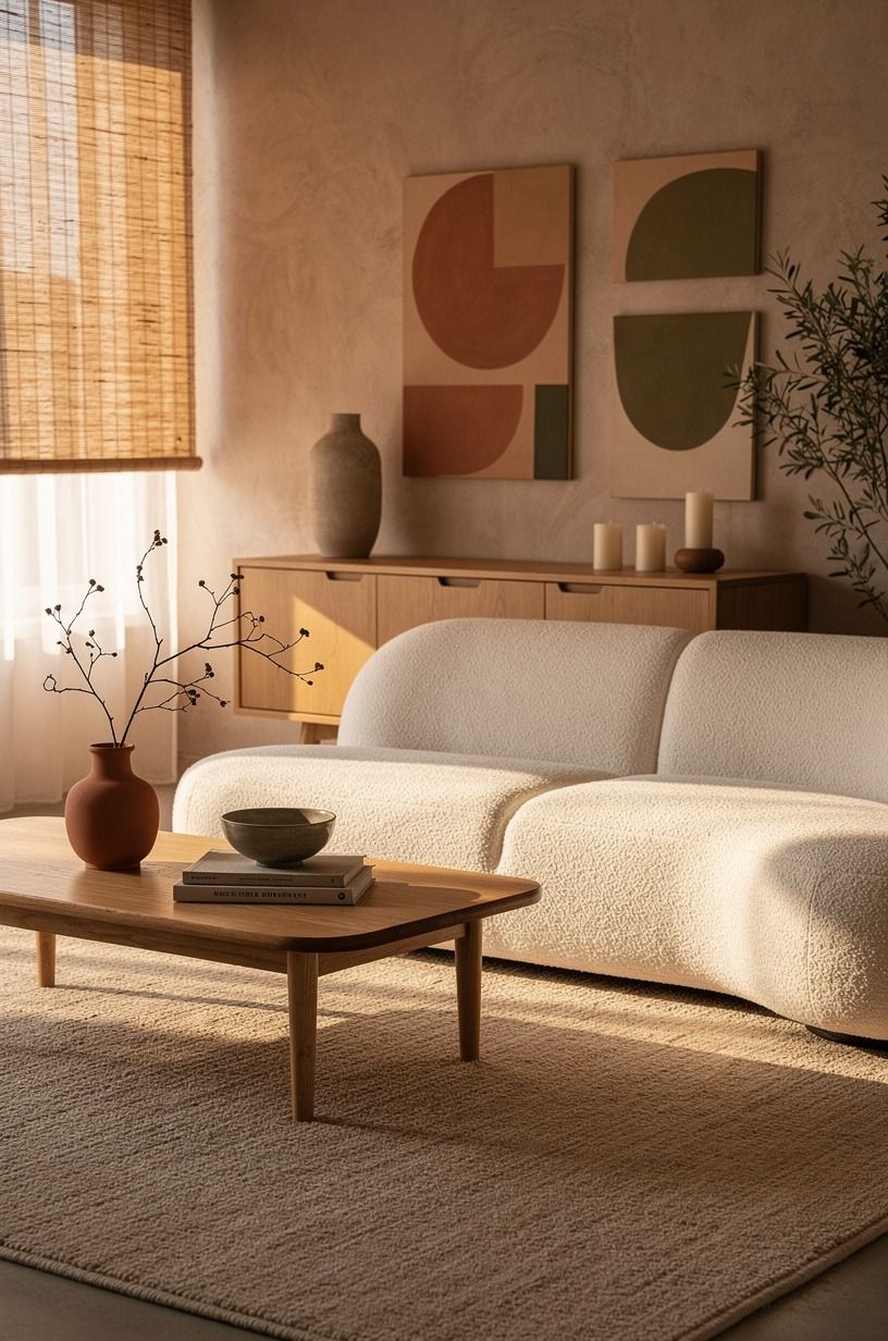 Anchor your seating with a wool rug that takes up room