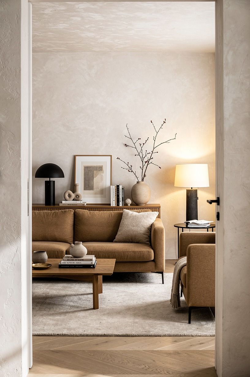 I made the seating feel like a real parlour, warm white palette