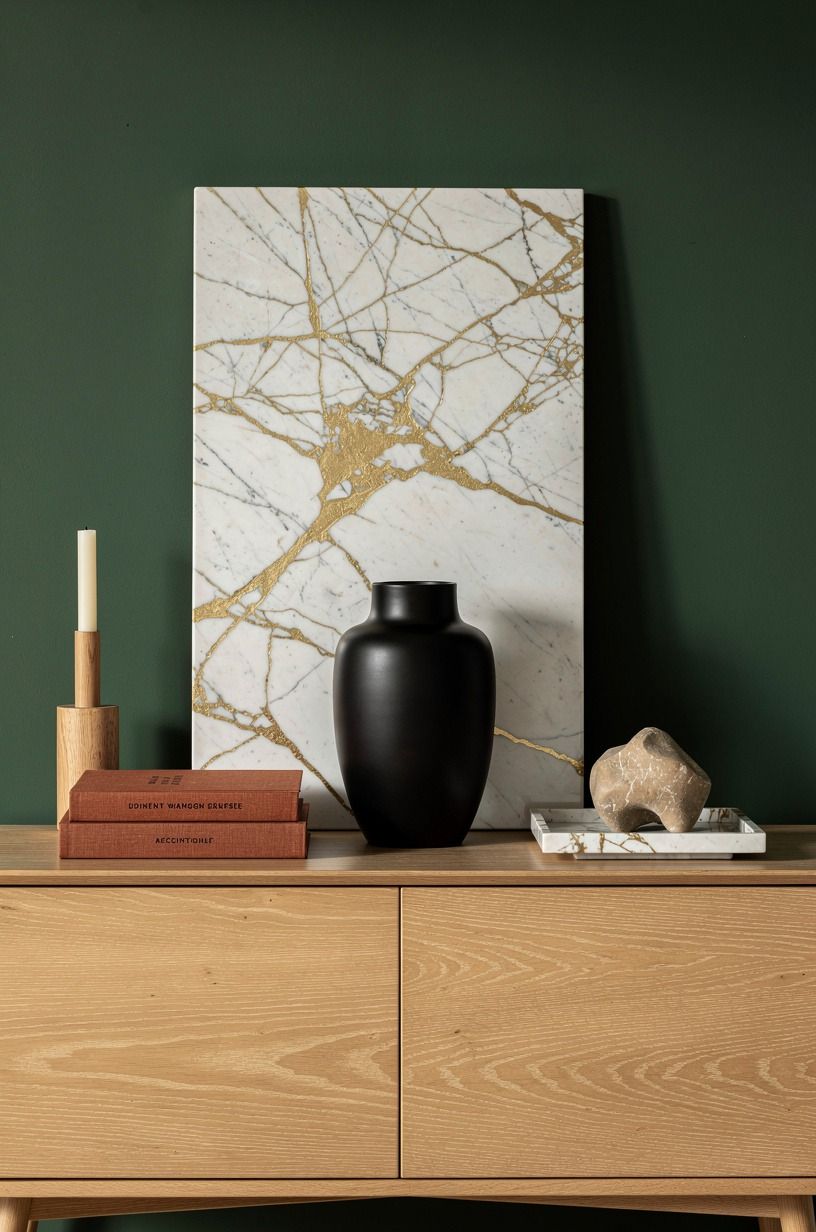 Anchor the entry with a black ceramic urn (minimalist halloween decor)