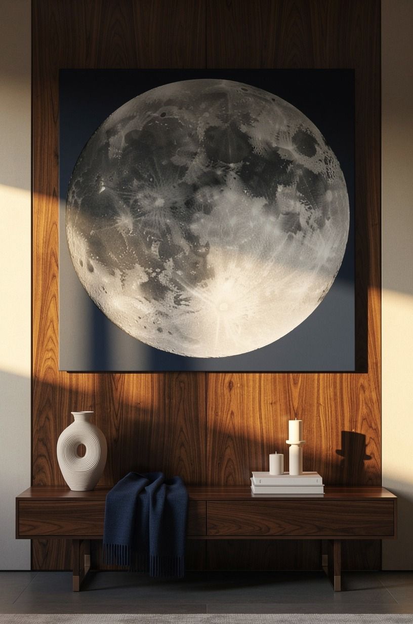 Paint one oversized moon instead of buying signs (black and white halloween decor)