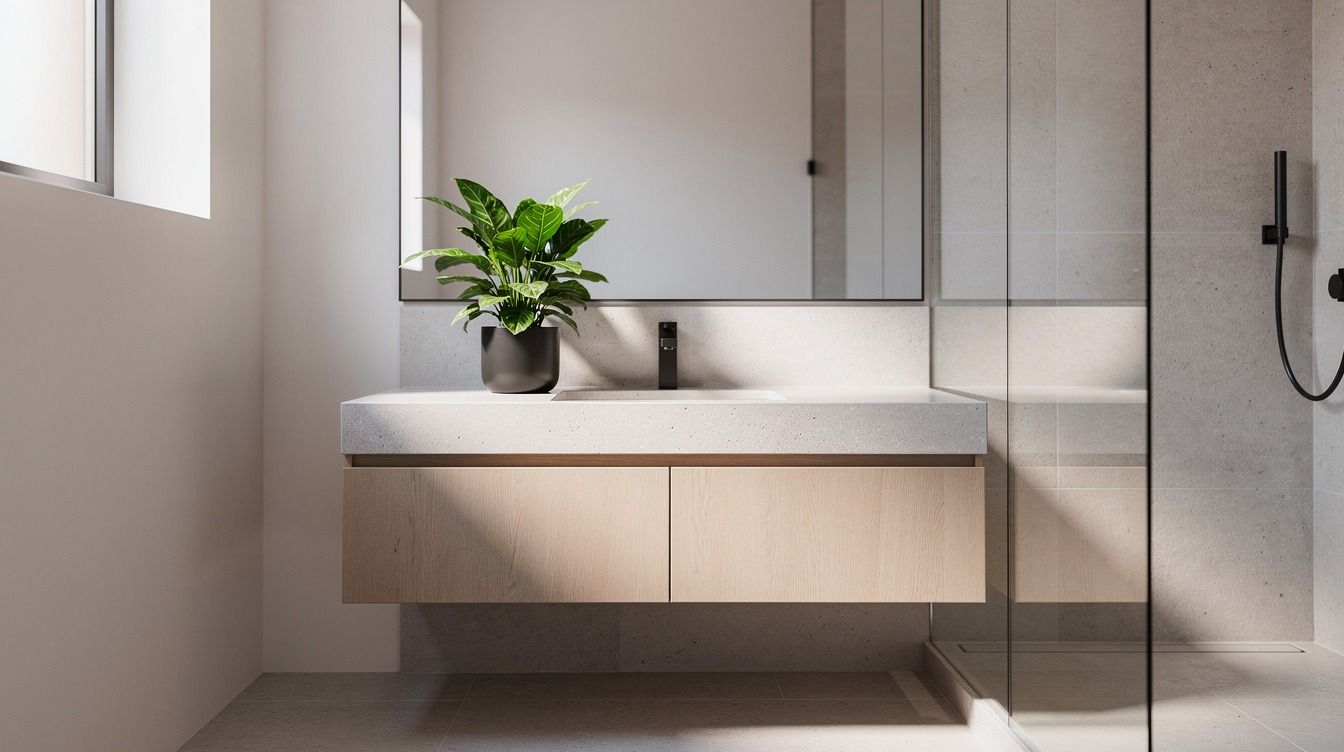 Low-Maintenance Modern Minimalist Bathroom Plant Decor, Less Is More