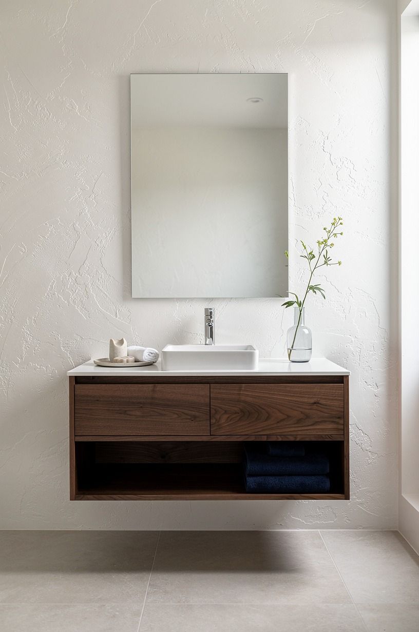 The Bathroom Now Feels Like Mine, navy palette