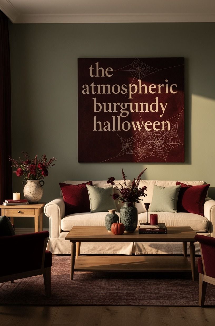 I Chose a Burgundy Halloween Color Scheme Before Shopping, sage green palette