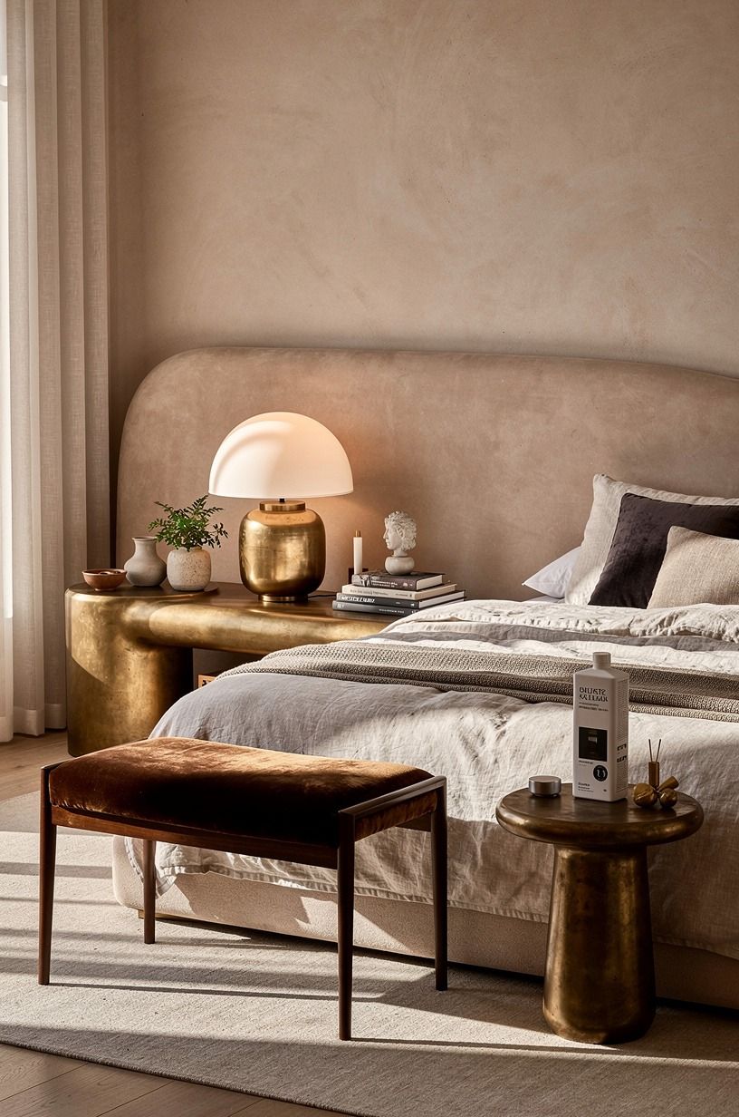 What the bedroom looks like now, clay palette