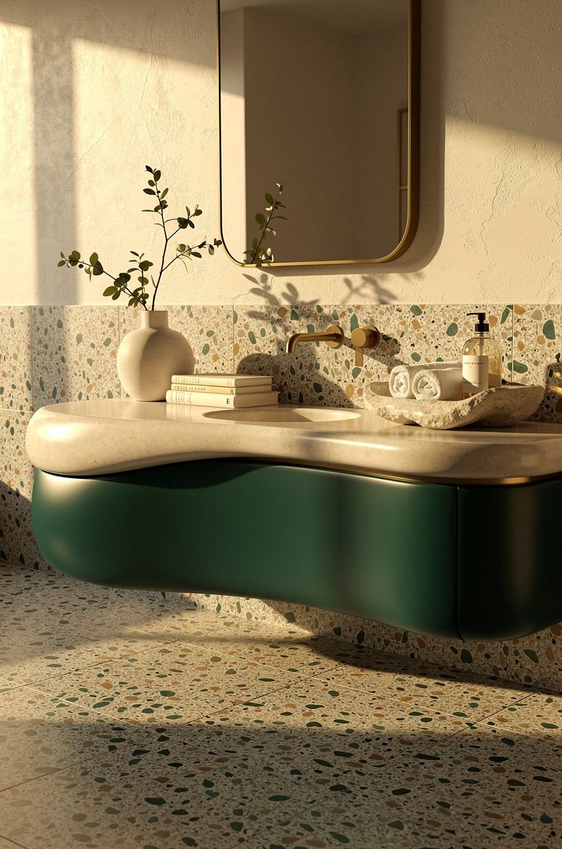 I Let the Vanity Look Like Furniture, emerald palette