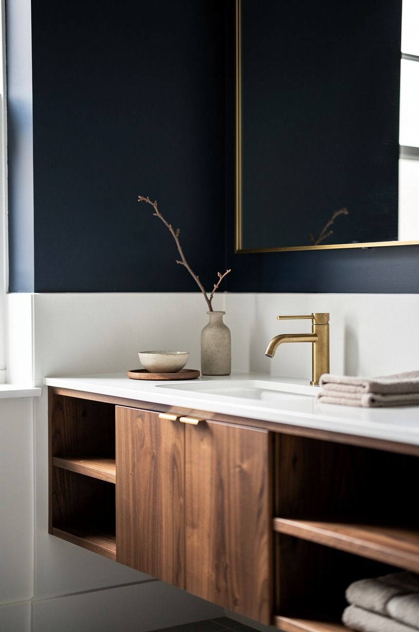 I Painted the Walls Before Buying Anything, navy palette