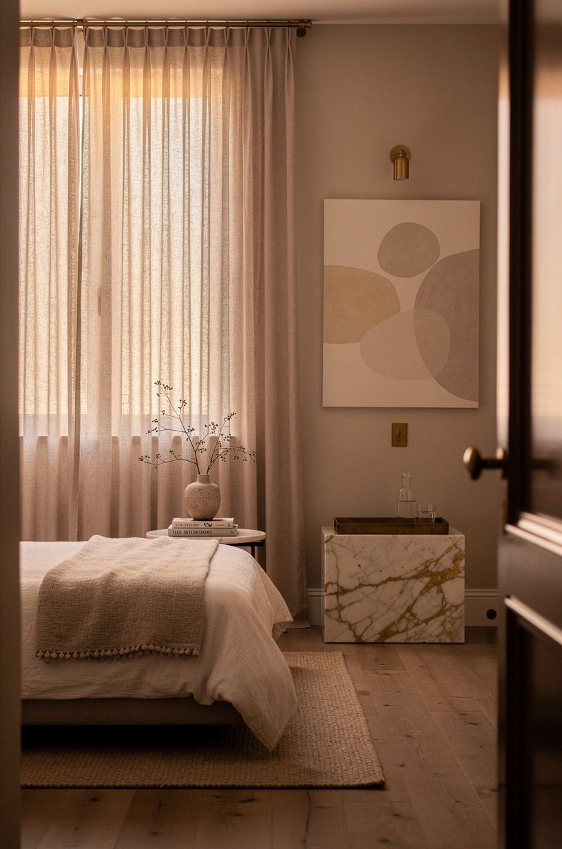 How can curtains make the dream house rooms feel taller?