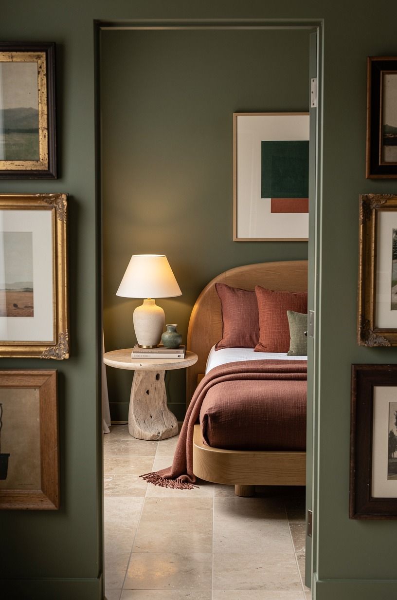 Mix old frames with one modern print