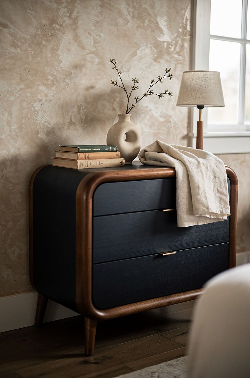 Style the dresser with restraint for a cozy house