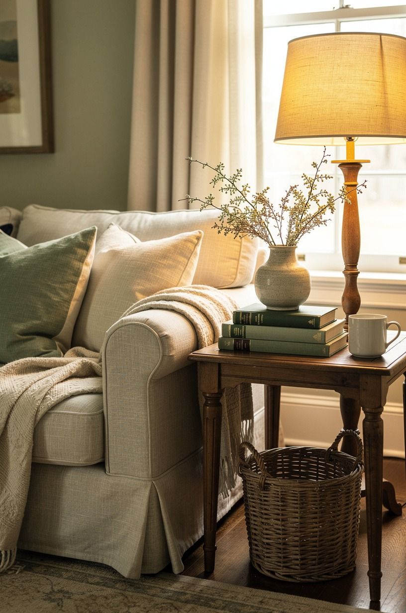I chose texture over more decoration, sage green palette