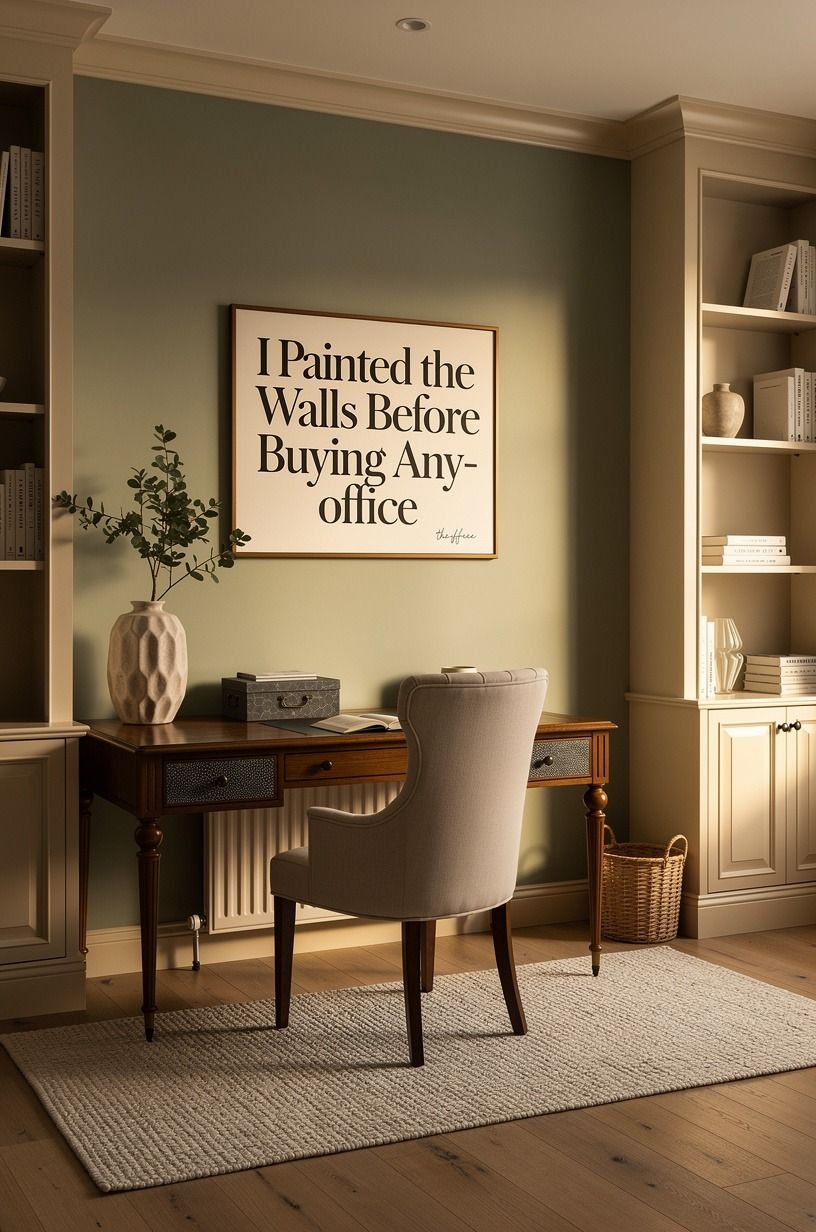 I Painted the Walls Before Buying Anything, sage green palette