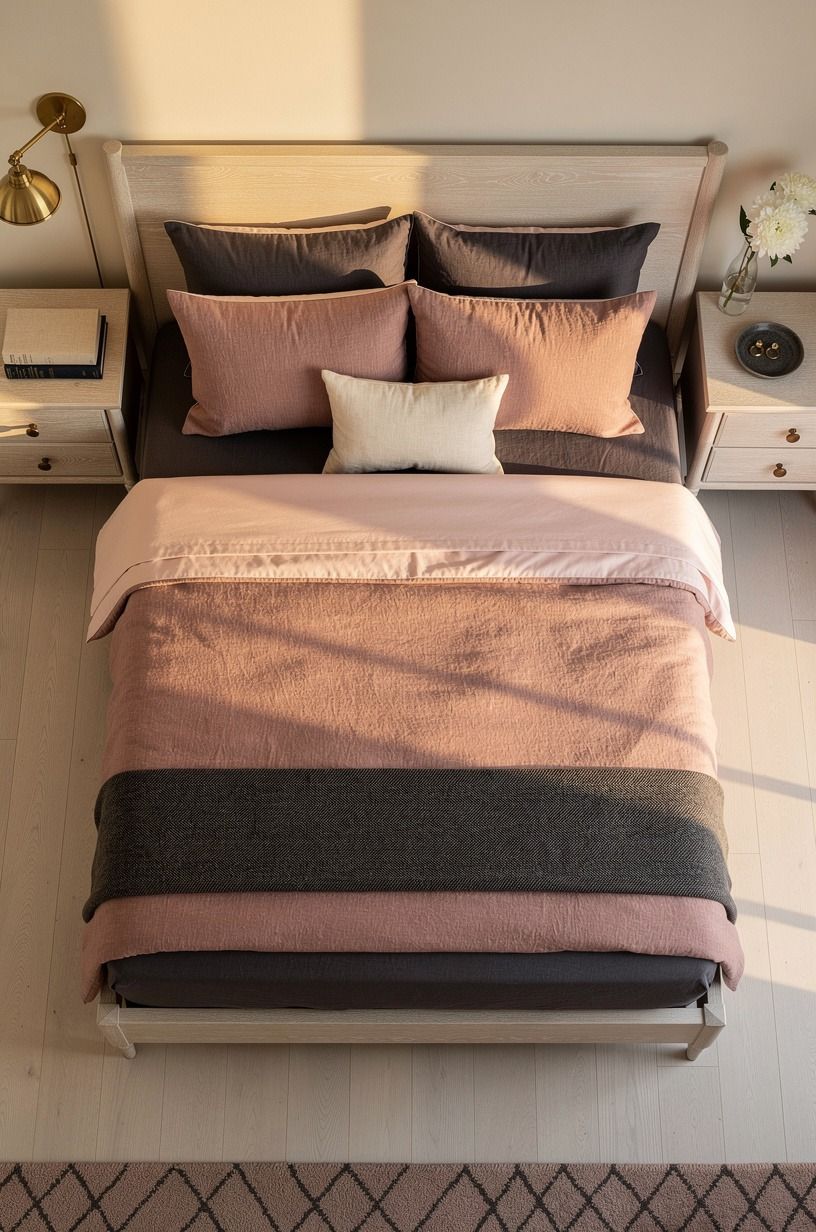 I Built the Bed in Soft, Useful Layers, dusty rose palette