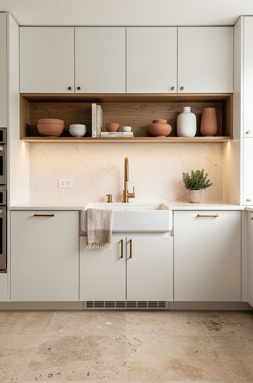 I Chose Benjamin Moore White Dove and Kept Some Wood, clay palette