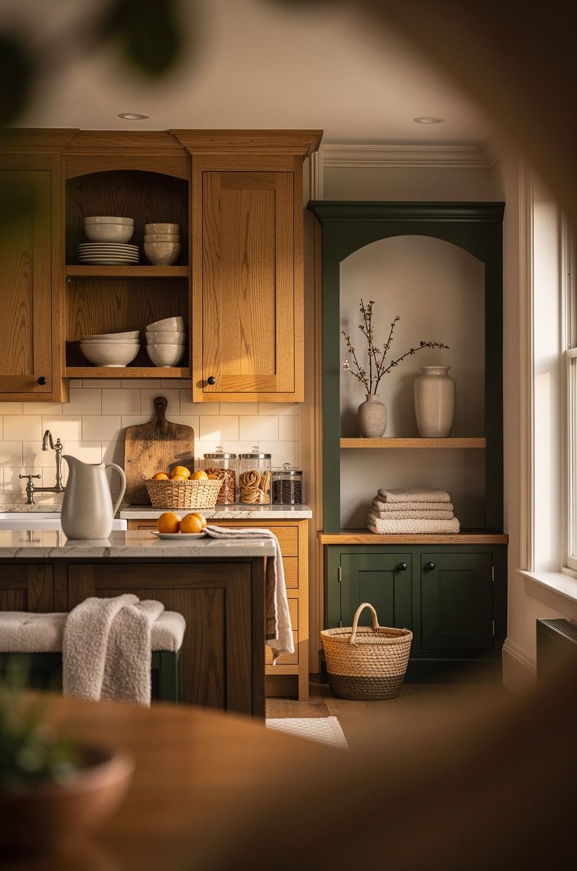 Mix the Two-Wood Rule with older kitchen decorating ideas