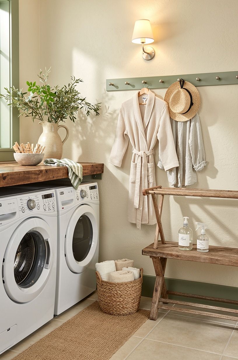 Style a drying corner for a softer morning routine