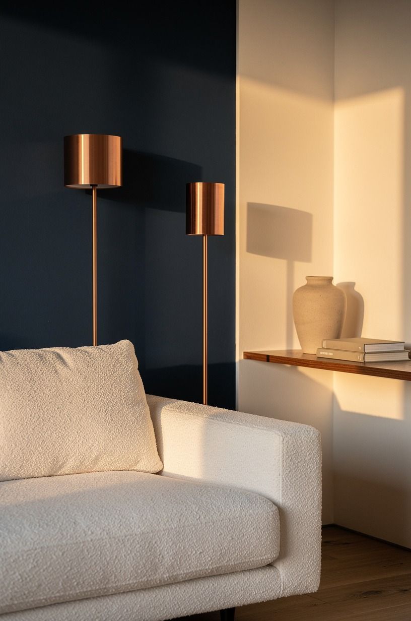 I Let the Walls Warm Up the Afternoon Light, midnight blue palette