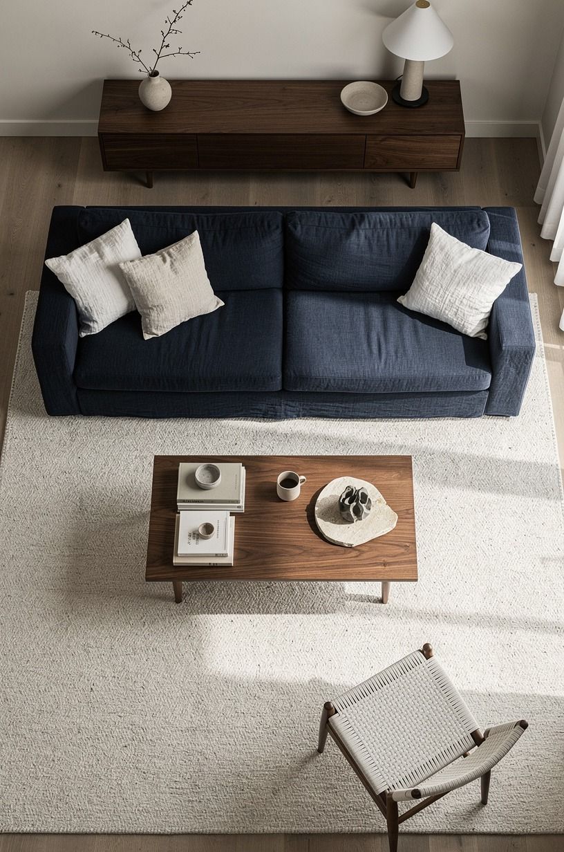 The Room Now Has Somewhere to Exhale, navy palette