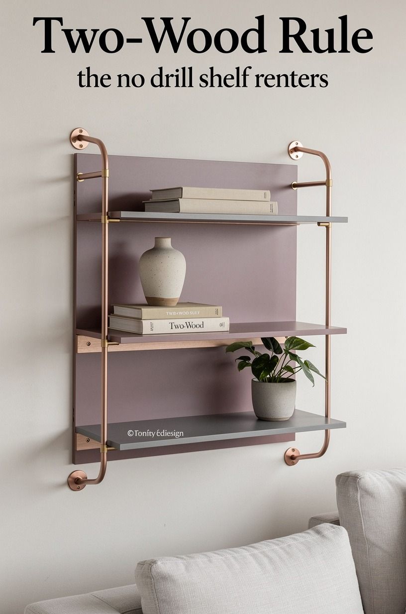 Frame the shelf with the Two-Wood Rule