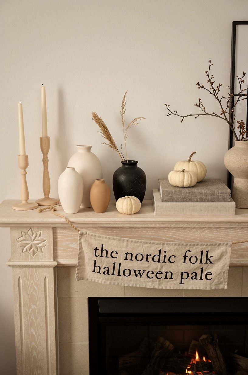 Frame the mantel with scandi seasonal styling
