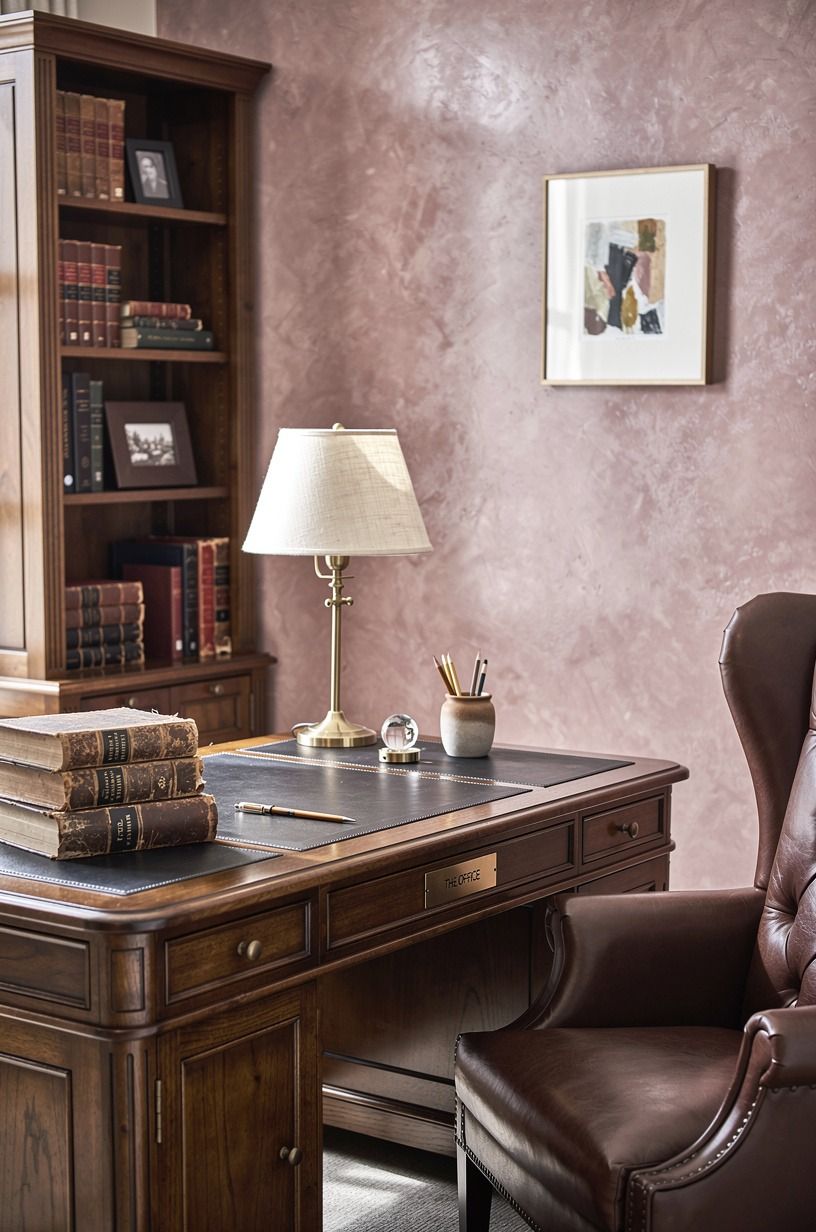 Anchor the Two-Wood Rule with old books and leather