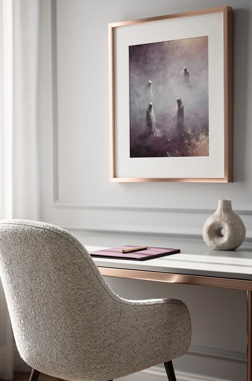 Frame one haunted-looking print instead of filling every inch