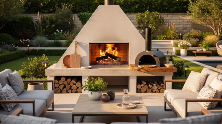 14 Outdoor Fireplace and Pizza Oven Combos That Do It All for Easy Hosting