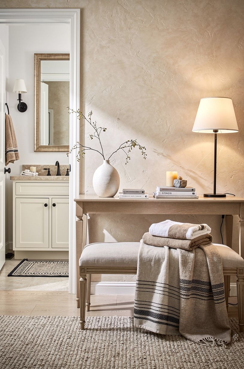 Hang soft textiles instead of adding more decor