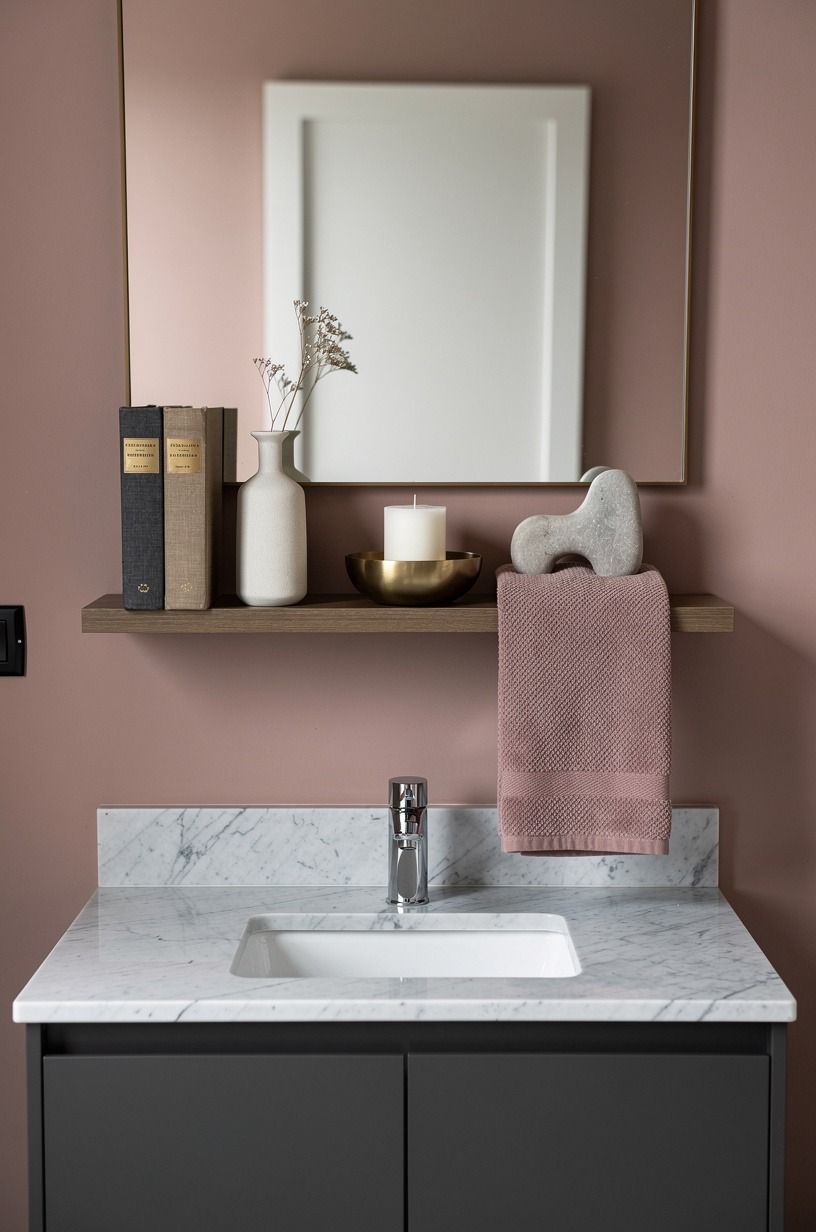Style one shelf with disciplined warmth