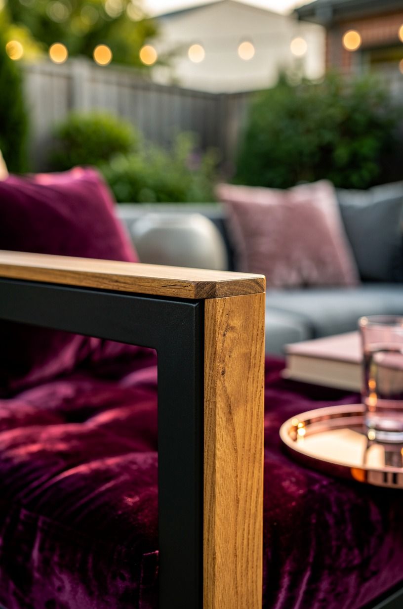 Mix cedar and black metal for a graphic topper