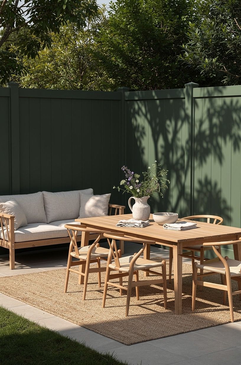 Paint a fence height extension in a deep garden color