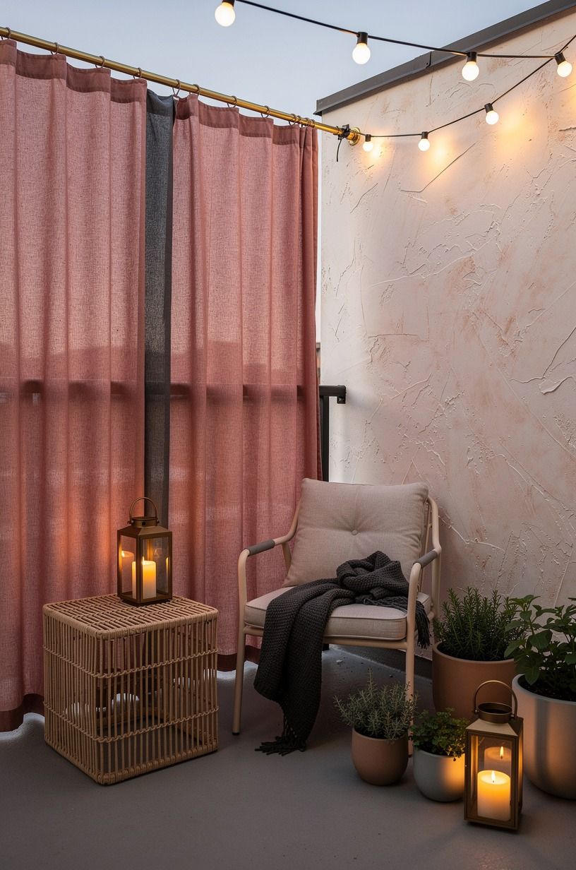 Hang privacy fabric with a tension rod
