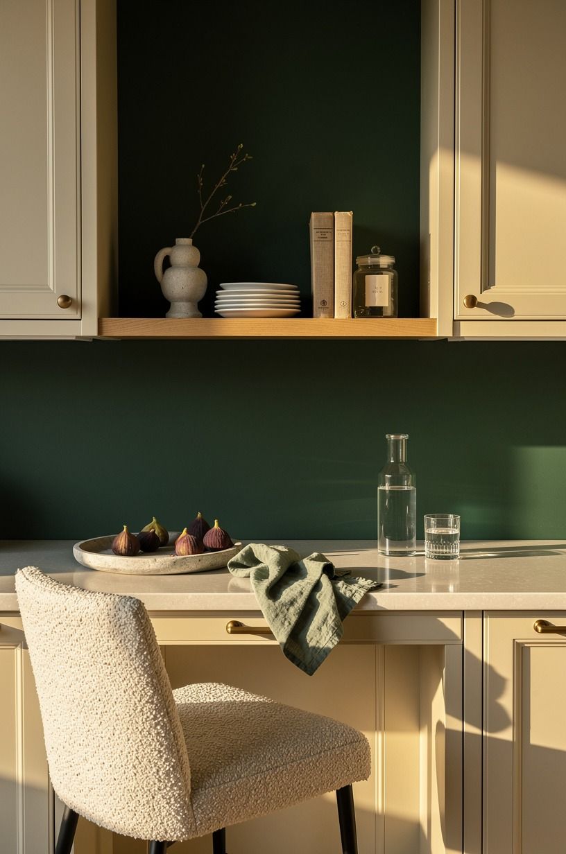 Float a Narrow Shelf Above the Cabinets