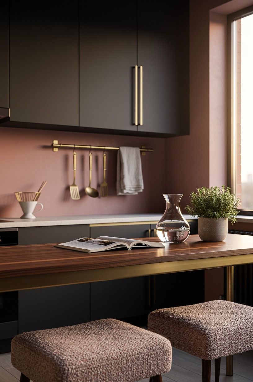 Hang a Tension-Rod Rail Where Cabinets Stop