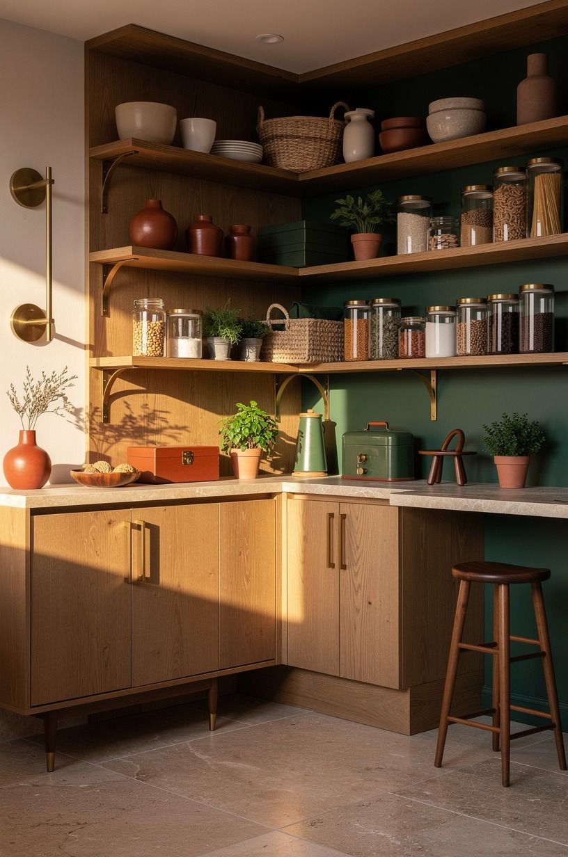 Layer a Corner With the L-Shape Pantry Plan