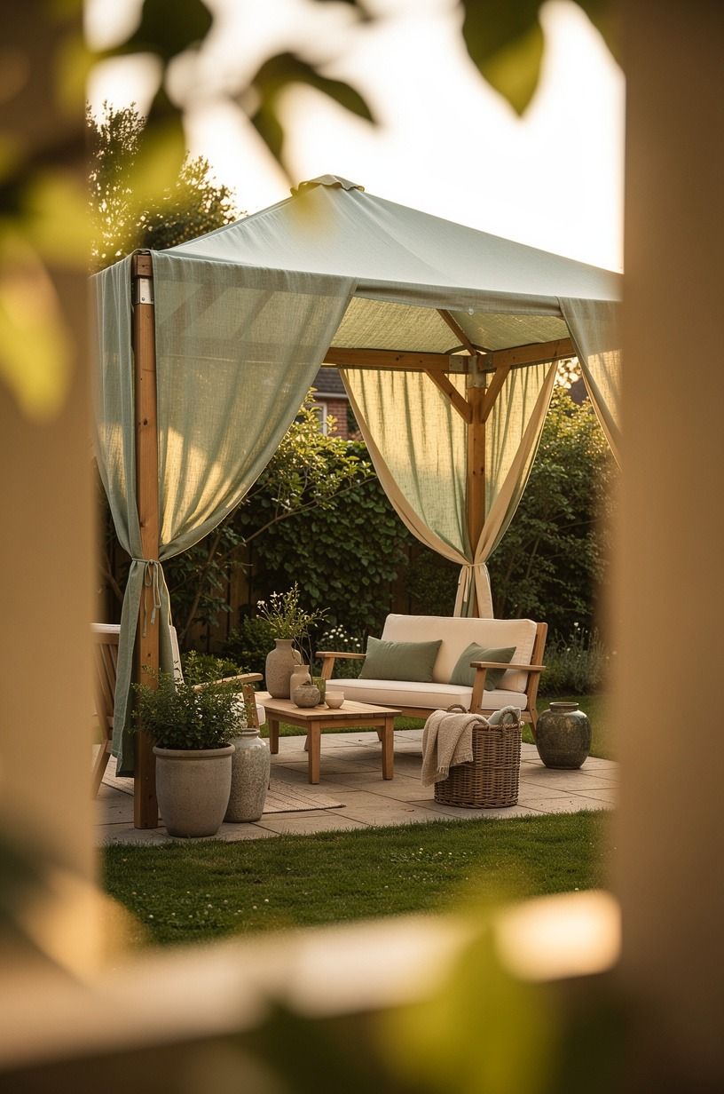 Hang a removable fabric canopy
