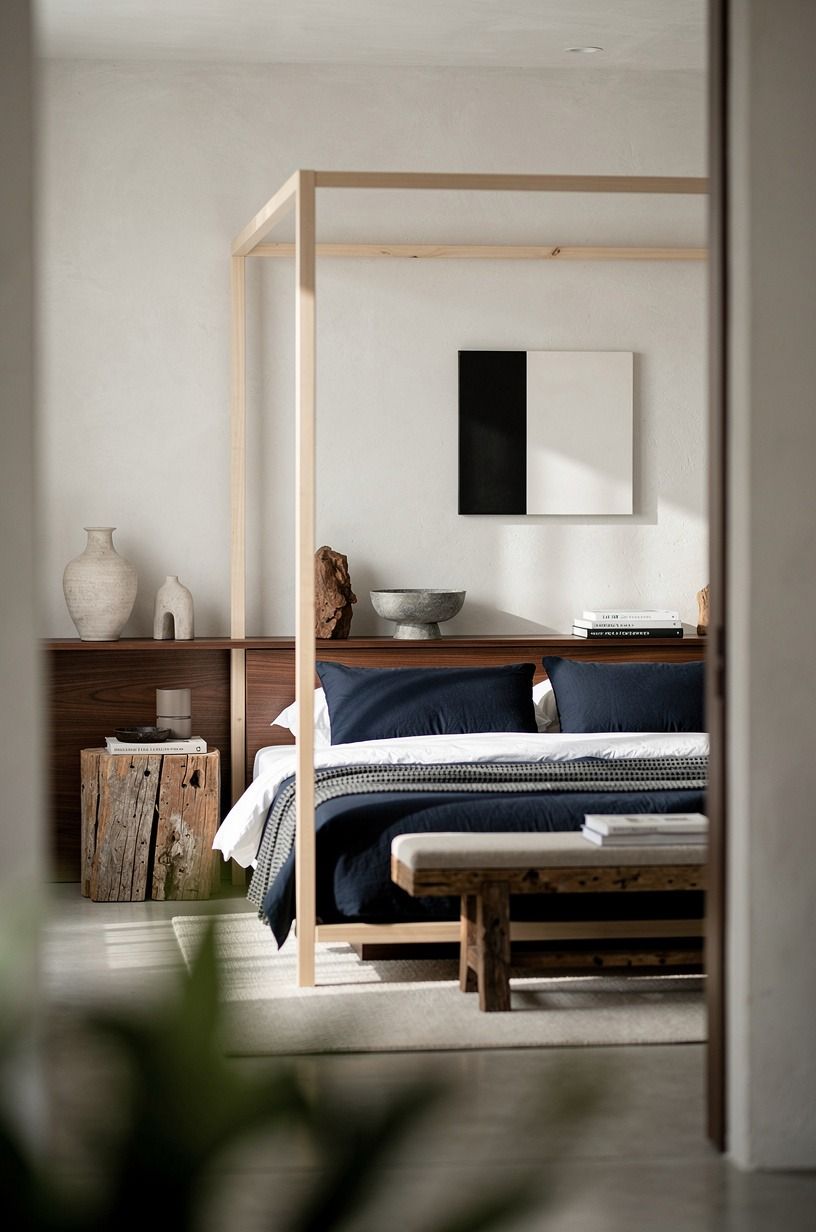 Frame the bed with a removable canopy