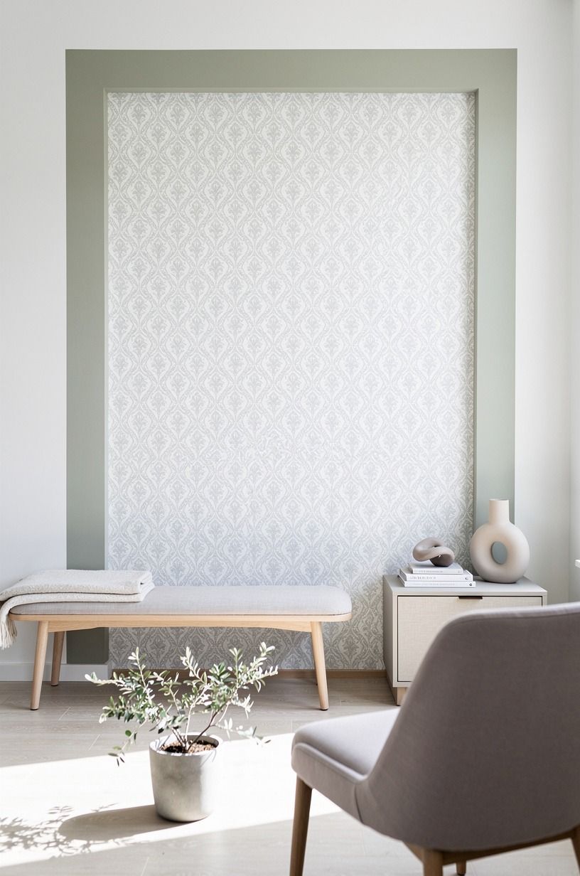 Paint a Color Block Around a Narrow Wallpaper Strip